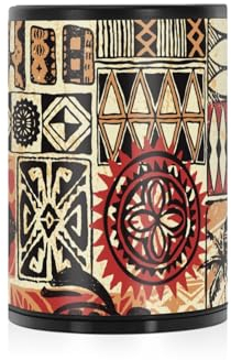 Aschenbecher für Zigaretten im Freien, rund, rauchfrei, hawaiianischer Stil, Tribal-Stil, abstrakt, Vintage-Auto-Becherhalter, tragbar, rauchfrei, aus Edelstahl, geruchsdicht