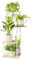 Bamworld Porta Piante da Interno ed Esterno a 4 Ripiani – Fioriera in Legno e Metallo, Scaffale Moderno Salvaspazio per Vasi e Piante, Porta Vasi Decorativo per Giardino, Balcone, Soggiorno
