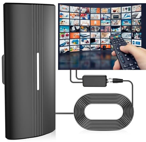 Rewave TV-Antenne – Freeview Digitale TV-Antenne für den Innenbereich mit starkem Signal, 360° & 1900+ Meilen Reichweite, Smart-TV-Antenne für den Innenbereich, unterstützt VHF/UHF/DAB-Radio/4K/1080P