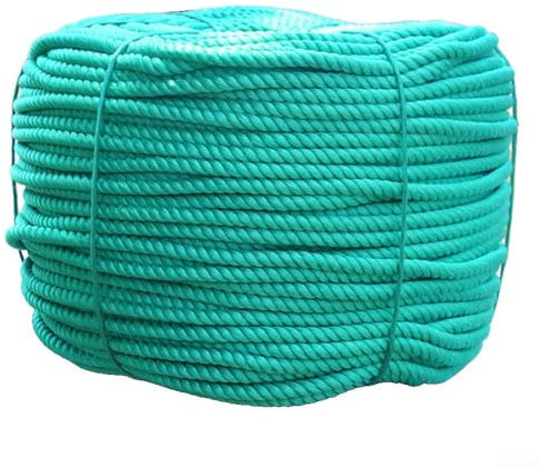 Long Lasting Green Poly Rope Coil 6mm Dia x 20M, UV Resistant, Moisture Proof