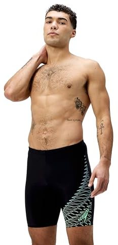 Speedo Men's Medley Logo Jammer Swim Trunks Swimmers Red