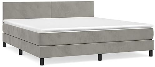 Willood Boxspringbett mit Matratze Hellgrau SamtSchlichtes Design 180x200 cm