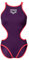 ARENA Damen One Women's Big Logo Swimsuit Badeanzug, Pflaume/helle Koralle, 34