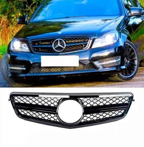 For Auto Perfectionists UK Front Grill Compatible With Mercedes C Class W204 C204 S204 2007-2014 ABS Gloss Black