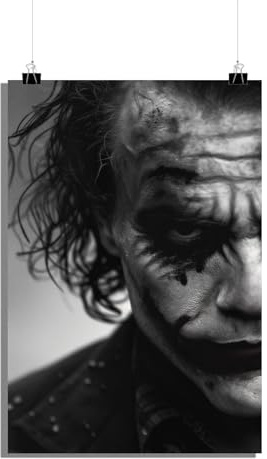 25 Artstreet Heath Ledgerposter – Schauspielerposter – Hollywoodposter – Schwarz-Weißposter – Jokerposter – Dark Knightposter – Filmstarposter – Perfekt zum Einrahmen (50x70cm)