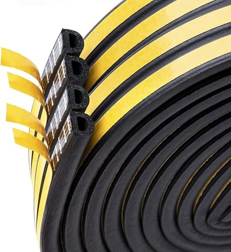 20M Türdichtung Dichtungsband Selbstklebendes für Türen Fenster, Fensterdichtung Anti-Kollision Dichtungsstreifen Gummi Schaum Siegel Streifen Schalldämmung Schwarz