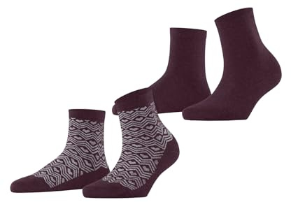 ESPRIT Damen Heart Pattern 2-Pack Socken Baumwolle atmungsaktiv
