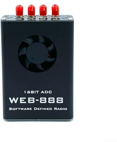 Eawfgtuw Web-888 Radio Receiver with 16-bit for ADC 62M Bandwidth GPS Module for HF VHF Dual Antenna Input Gigabit Ethernet 13 for RX Channels Real-Time for SPECTRUM Waterfall