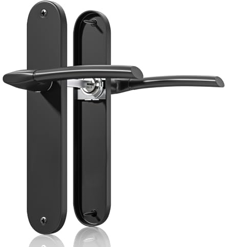 Bwintech 1 Juego Manilla Clásica Negro Mate, 195 mm de distancia entre agujeros para tornillos, 70 mm de distancia entre bocallaves Apta para Dormitorio
