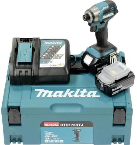 DTD173RTJ Brushless Impact Driver Cordless 180nm 2 x 5ah Batteries, Charger + Case