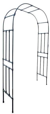 KKTX Schwarz Metallgartenhalb mit 25 mm verdickter verzinkter Stahlrohre für Kletterpflanzen, Rosen, Gemüse, AußendekorationBlack,1.5x2.4m