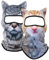 OLIPHEE 3D Cat Ski Sturmhaube für Herren Balaclava Damen Transparente Gesichtsmaske mit Ohren Niedliche Tier Ski Mütze für Musikfestivals Raves Party Outdoor Aktivitäten 2P Katzen