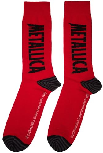 Rock Off officially licensed products Metallica Stressed Logo Socks Red