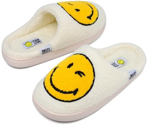 ZHPTO Pantofole Peluche Uomo Donna Ciabatte da Casa Morbide Antiscivolo Calde Comode pile Scarpe di Inverno Interni Esterni Giallo Bianco