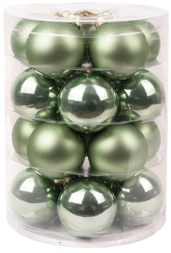 Magic Weihnachtskugeln Glas 6cm, 20 STK. Christbaumkugeln (Mild Sage Salbei)