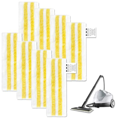 LLTLGF Lot de 8 Lingettes Universelles en Microfibre pour Rechanges Kärcher | Rechanges pour Balai Vapeur Kärcher Série EasyFix SC1, SC2, SC3, SC4, SC5, Accessoires de Sol de Haute Qualité