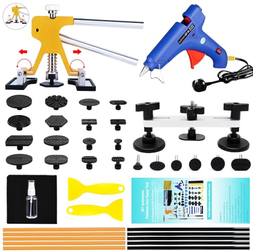 Manelord Car Dent Puller Kit, Auto Dent Removal Tool with Golden Lifter Paintless Dent Repair Set