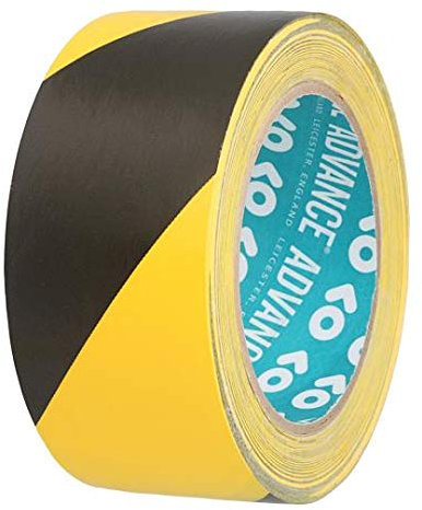 PVC Warnband Warnklebeband gelb/schwarz 66m x 50mm