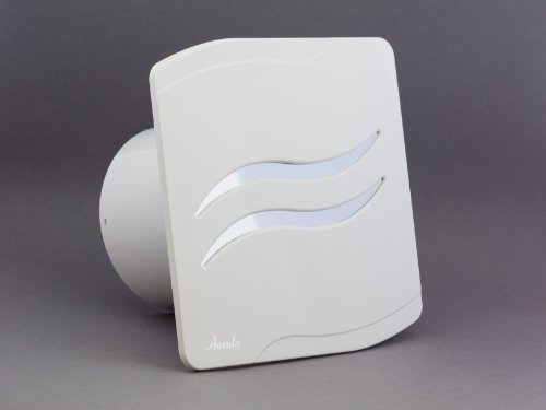 Bathroom Extractor Fan with Timer and humidistat 4 100mm White with Silver Shiny Strips