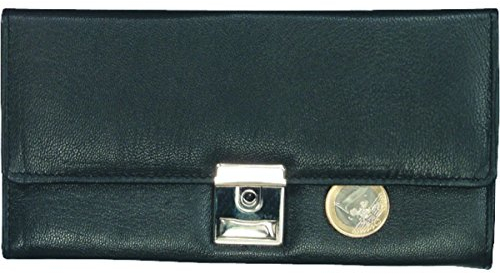 ALASSIO 42064 Kellnerbörse aus feinstem Nappaleder, schwarz, ca. 18,5 x 9,5 cm