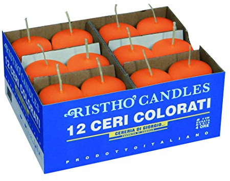 Cereria di Giorgio Candele Cero Kerzen, Paraffinwachs, Orange, 4 cm, 12