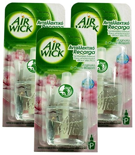 Airwick Nachfüllpack für Lufterfrischer, Magnolie und Kirschblüte, 3 Stück, 19 ml Flüssigkeit