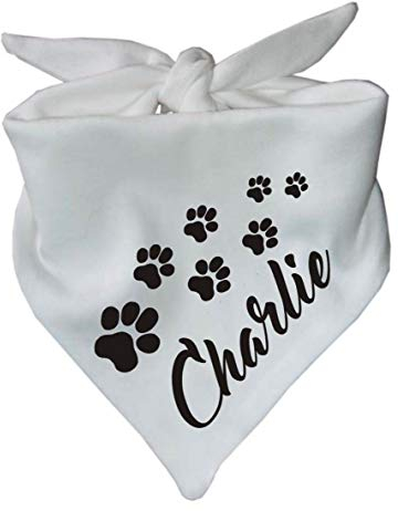 Hunde Dreiecks Halstuch (Fb: Weiss) (Gr. 1 (55 cm)) Name des Hundes