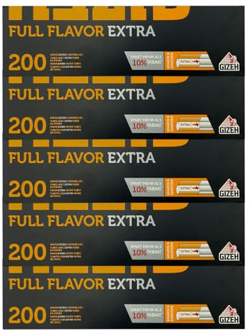 GIZEH Full Flavor EXTRA 1000 (5 x 200) (tulejki, tulejki filtrujące, tuleje papierosowe)