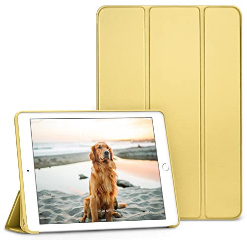 DTTO for iPad Mini 5th Generation Case and iPad Mini 4 Case, Ultra Slim Lightweight Trifold Smart Shell with Soft TPU Back Cover, Auto Sleep/Wake, Canary Yellow
