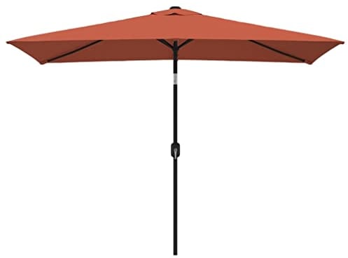 vidaXL Parasol d'Extérieur avec Mât en Métal, Pare-soleil de Patio, Abri de Soleil, Parasol de Plage Jardin Terrasse Balcon, 300x200 cm Terre Cuite