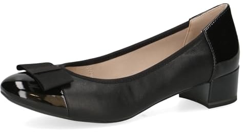 CAPRICE Damen Pumps Lack mit Blockabsatz, Schwarz (Black Comb), 39 EU