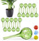 Relaxdays 20 x Bewässerungskugel im Set, dosierte Bewässerung Pflanzen u. Blumen, Gießhilfe Büro, Urlaub, Ø 6 cm, Glas, grün