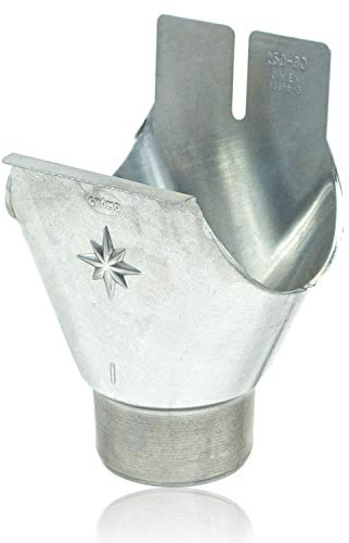 Zink Einhangstutzen oval 40/100 für halbrunde Dachrinnen - Titanzink Rinnenstutzen mit Klemmfeder und Einhängeöse für einfache und schnelle Montage