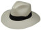 Sombrero Panamá Safari Teardrop - Más Fuerte y Tejido a Mano - Blanco con Cinta Negra - 56cm (S)