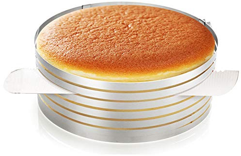 Mousse Slicing Cake Cutter, Stainless Steel Adjustable Cake Slicer, Ring Slicer Baking Tool, Bread Retractable Slicer Adjustable Layered for Handmade