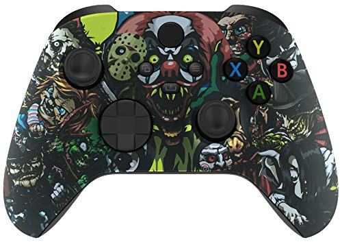 eXtremeRate Carcasa para Xbox Series X S Control Protector Placa Frontal Funda Delantera Reemplazo Kit Cubierta Cover Shell para Xbox Series S X Mando-No Incluye Mando(Fiesta de Miedo)