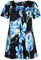 Purple Hanger Womens Floral Print Ladies Short Sleeves Stretch Round Scoop Neckline Long Smock Tunic T-Shirt Top Plus Size (22, Big Turquoise Floral)