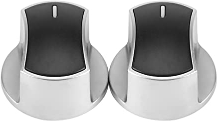 2 Stück Schaltknöpfe Herd, Universal Gasherd Knöpfe Drehknopf Herd Metall Rotary Ersatzgerät Teil für Ofen Gas Herd Kochfeld, 8 x 6 mm