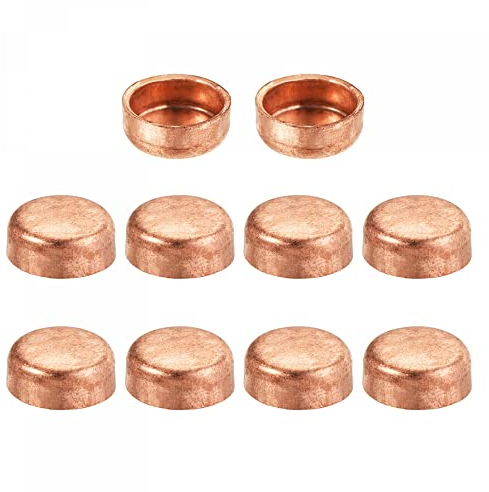sourcing map 10er Pack Kupfer Endkappe Steckverbindung für Wasserleitung Sanitär 9.52mm(3/8)