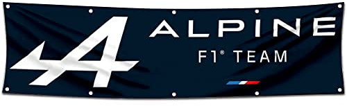 Aihccy Auto Motor Garage Shop Banner Flagge Funktioniert für Alpines F1 Team Banner Flagge 0,6 x 2,4 m Garage Shop Wanddekoration Flagge