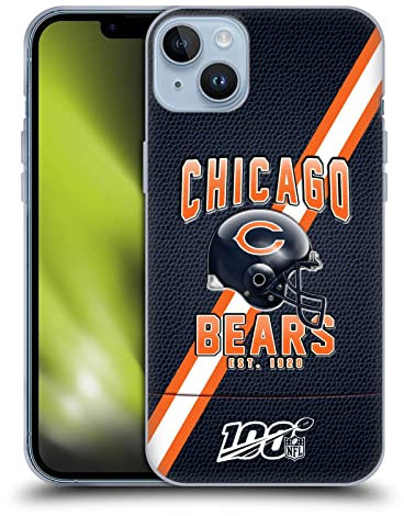 Head Case Designs Offizielle NFL Football Streifen Chicago Bears Logo Art Soft Gel Handyhülle Hülle kompatibel mit Apple iPhone 14 Plus