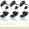 SPARKMOTO 3 Pièces x Prise Remorque 3 Broches Male Femelle etanche, 12V 24V prise 3 plots pour tracteur machines agricoles,Prise 3 Broches Male Femelle Connecteur avec cache,Norme DIN 9680(2 Pièces)