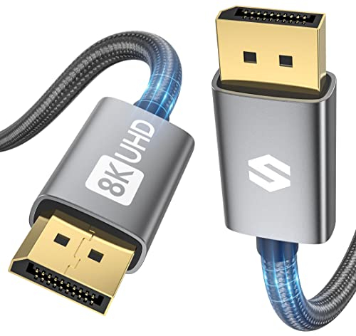 Silkland Cable Displayport 1.4 240Hz/144Hz 5M, 8K@60Hz, 4K@144Hz, 2K@240Hz, HBR3 32.4Gbps, HDR, DSC 1.2, HDCP 2.2, G-Sync & Free-Sync, DP 1.4 for Monitor Game, Graphics Card, PC