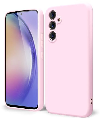 oakxco for Samsung Galaxy A54 5G Phone Case Liquid Silicone, Cute Thin Slim Soft Rubber TPU Plain Smooth Gel Cover for Women Girl, Matte Solid Protective & Shockproof,Rose Light Pink