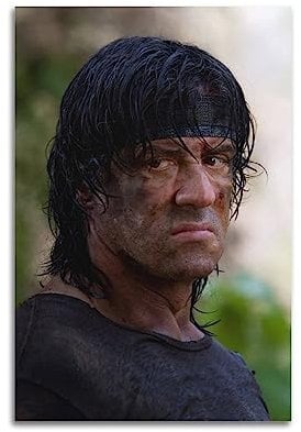 ELedvb First Blood Rambo StalloneLeinwand-Poster, dekoratives Gemälde, Leinwand, Wandposter und Kunstbild, modernes Familien-Schlafzimmer, Dekoration, Poster, 30 x 45 cm