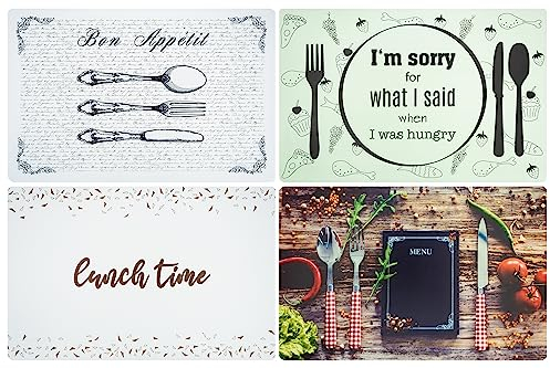 Set di 4 Tovagliette Americane Lavabile Vintage in Plastica, Tovaglietta Americana 44x28 cm in PVC (Set da 4)