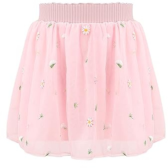 Bezioner Gonne in Tulle Bambina Ricamato tutù Ragazze 4 Strati Gonne Corte con Fodera per Bambini 1-10 Anni