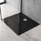 doporro Piatto Doccia 70x90 cm Rettangolare in Acrilico Rinforzato nero, Altezza 4 cm Ultrasottile, con Piletta di Scarico Cromata Inclusa - Faro2