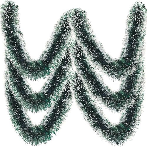 24 Stück 450 m Weihnachts-Lametta-Girlande Xmas Metallic Lametta Twist Girlande Glänzende hängende Dekoration für Weihnachtsbaum Kranz Hochzeit Party Supplies