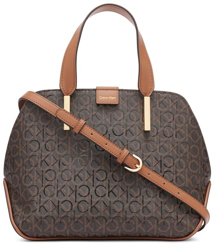 Calvin Klein Damen Audrey Umhängetasche mit DREI Fächern, Braun/Khaki/Karamell